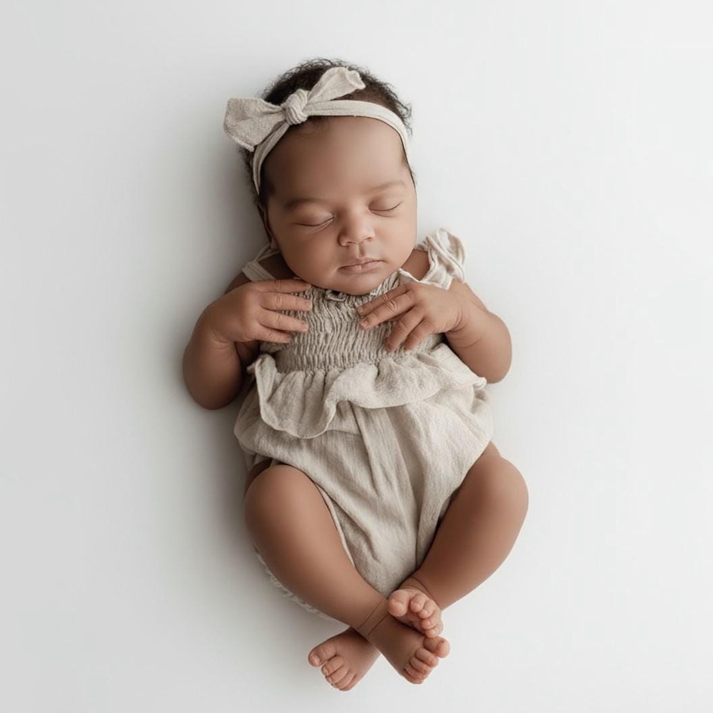 Infant Photography Props Outfit - Rekwizyty do sesji noworodkowej, dziewczęcy żółty