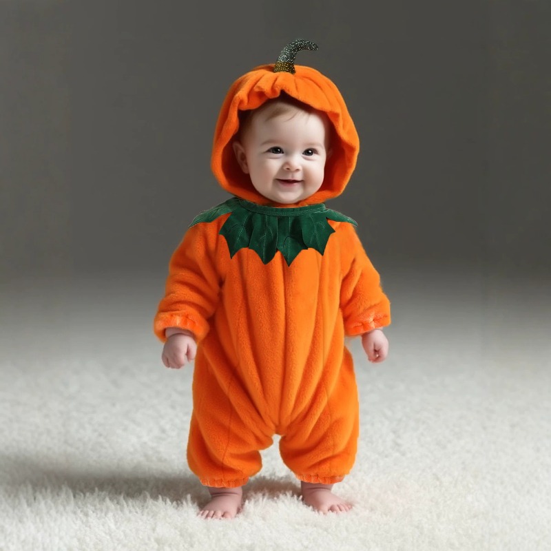 Cotton Baby Onesies Zipper - Kombinezon dla noworodka w kształcie dyni