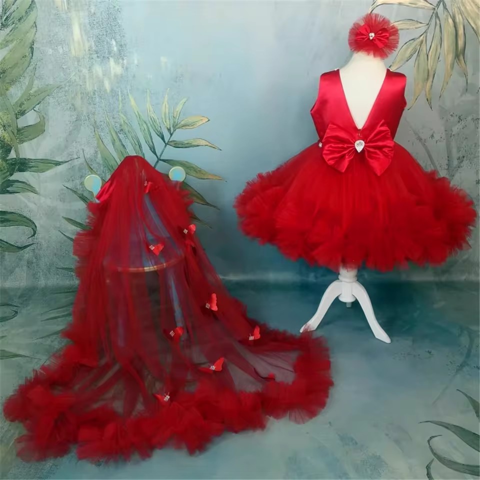 Toddler Girl Tulle Party Dress - Sukienki dla dziewczynek na wesele z