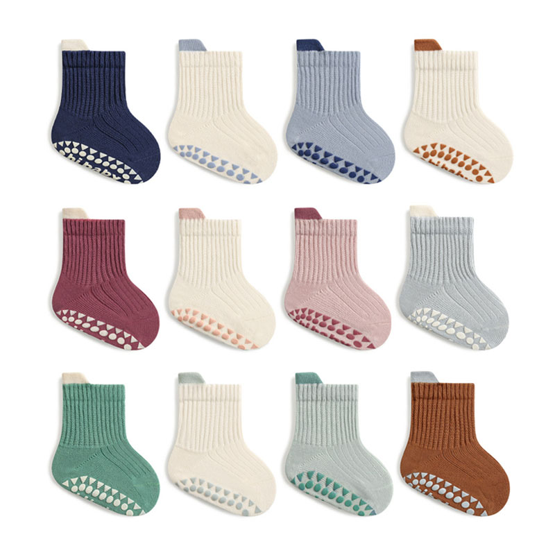 Unisex Baby Socks Non Slip - 3-parowe dziecięce bawełniane skarpetki Chłopcy i