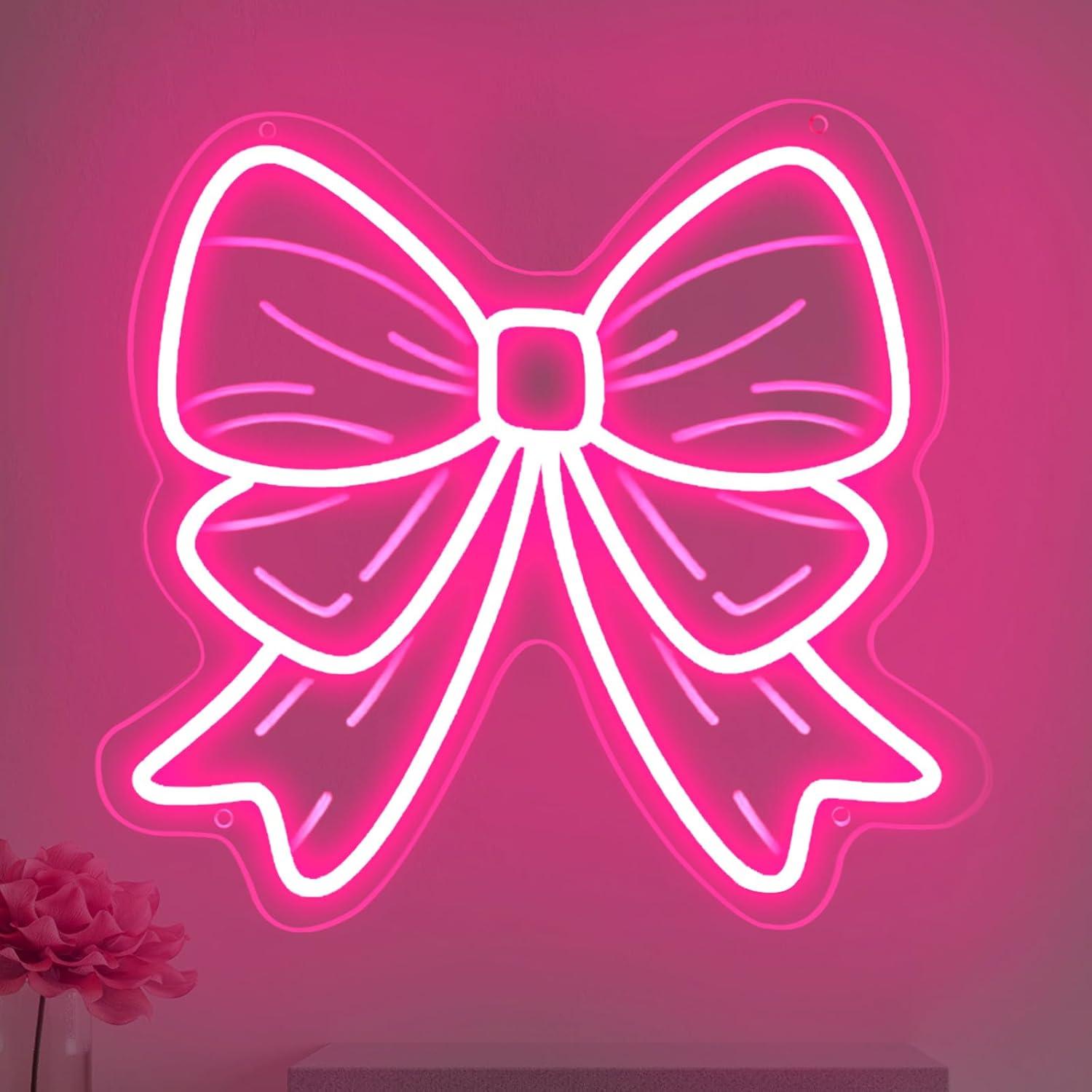 Nursery - Neonowe znaki LED w kształcie kokardy,