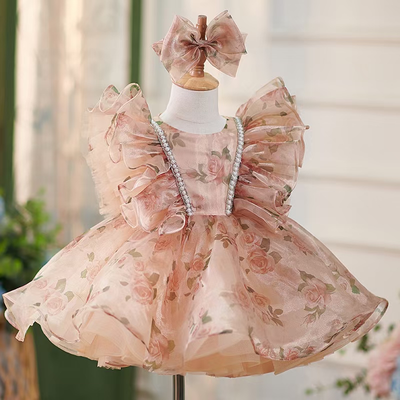 Toddler Girl Tulle Party Dress - Dreamy Vow J225 Oszałamiająca Sukienka Szampańska