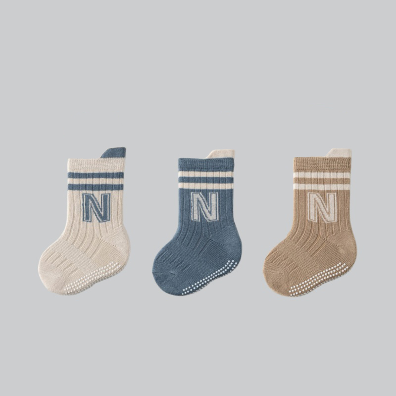 Unisex Baby Socks Non Slip - 3 par/partia dziecięce bawełniane skarpetki z