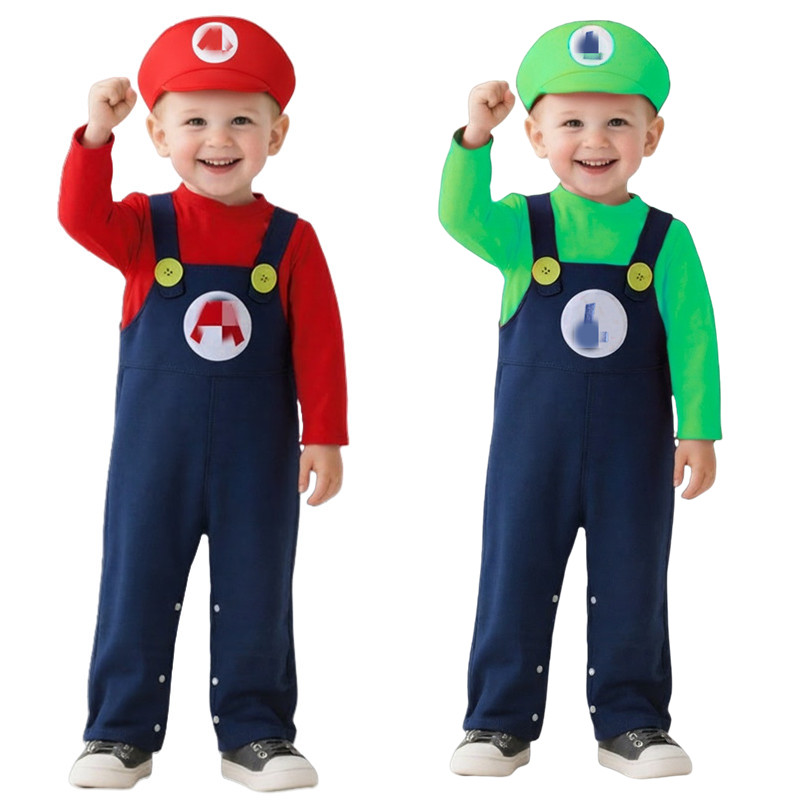 Baby Clothes - Kostium Hydraulika dla Niemowląt Czerwono-Zielony Anime