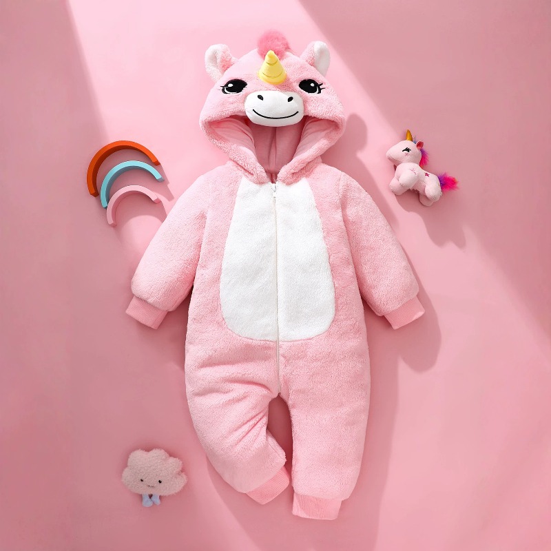 Różowy kombinezon z kapturem d – Cotton Baby Onesies Zipper recenzja i cena