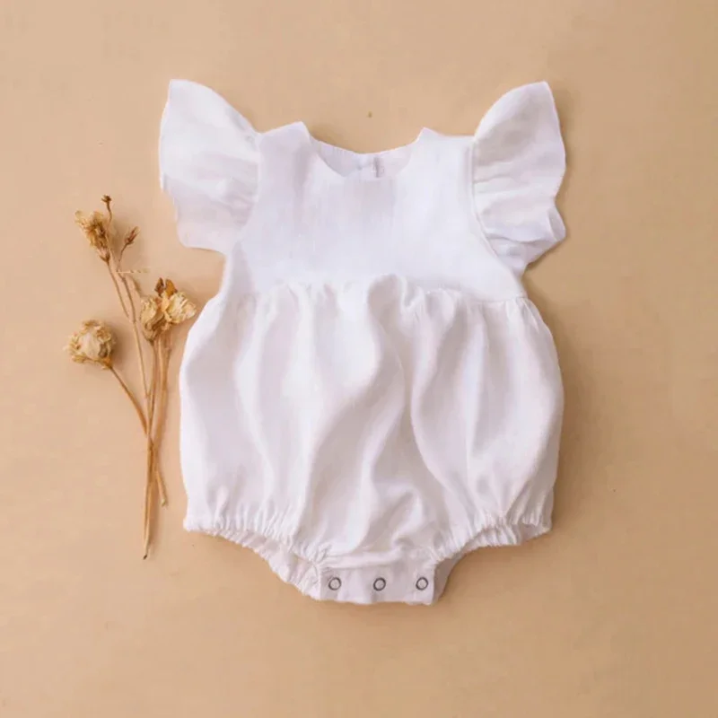 0-24M lniana bawełna noworodka – Baby Summer Linen Sleeveless Jumpsuit recenzja i cena